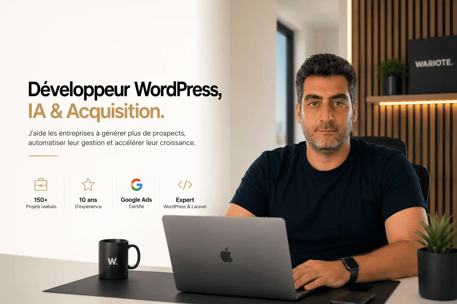 Jonathan Boukhris, développeur WordPress et expert en automatisation IA, Google Ads et création de tunnels de vente pour les entreprises.